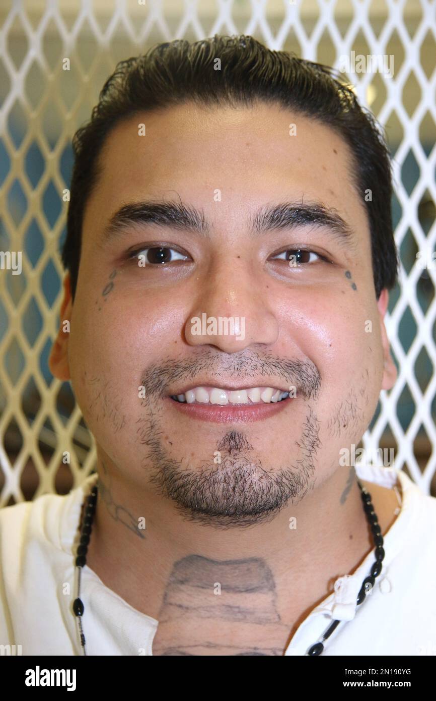 Death row inmate Juan Garcia is photographed in a visiting cage Wednesday,  Sept. 2, 2015, at the Texas Department of Criminal Justice Polunsky Unit  near Livingston, Texas. Garcia, 35, from Houston, is