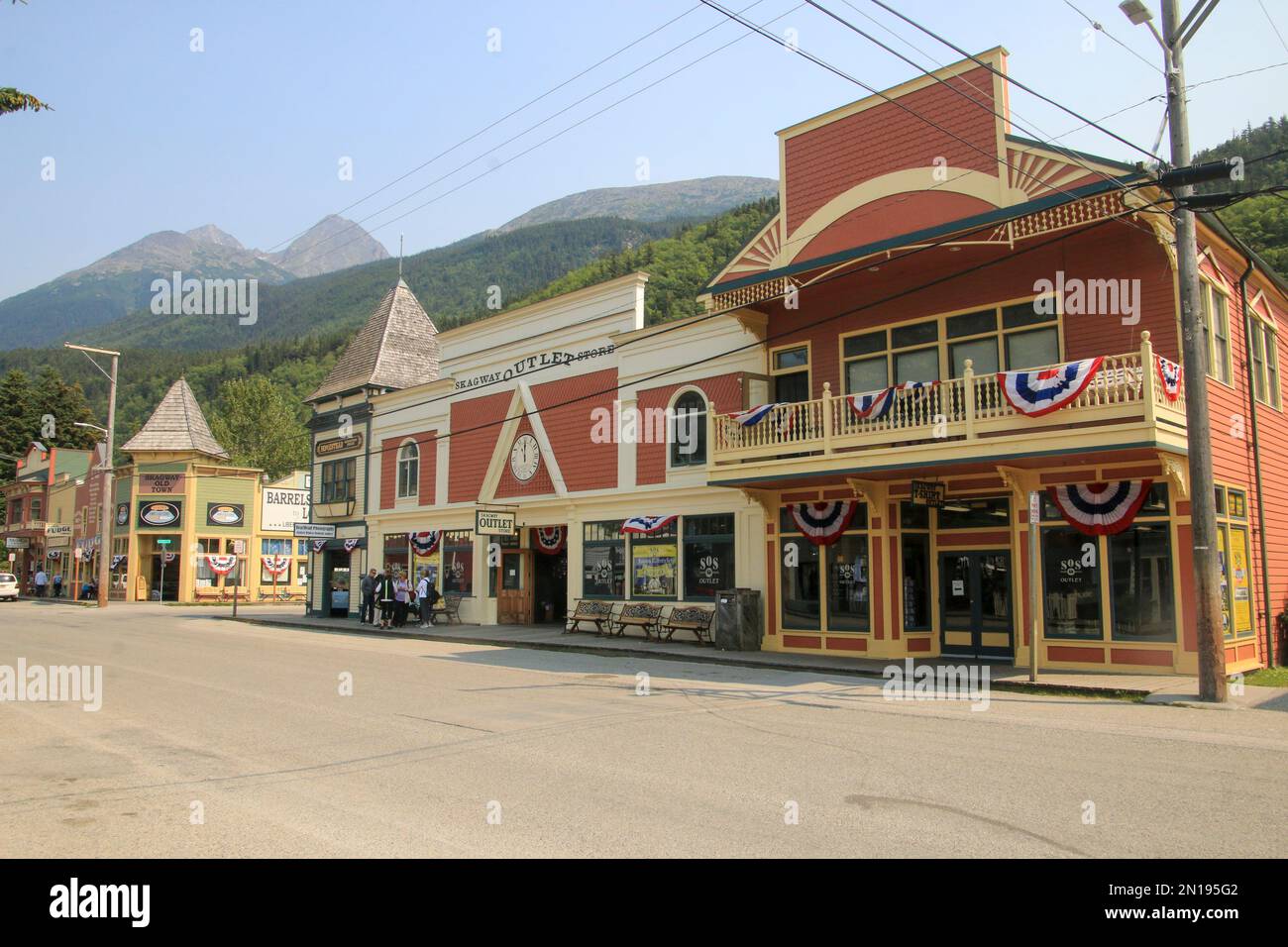 Broadway Street, Historic Skagway, Southeast Alaska, United States of America Stock Photo