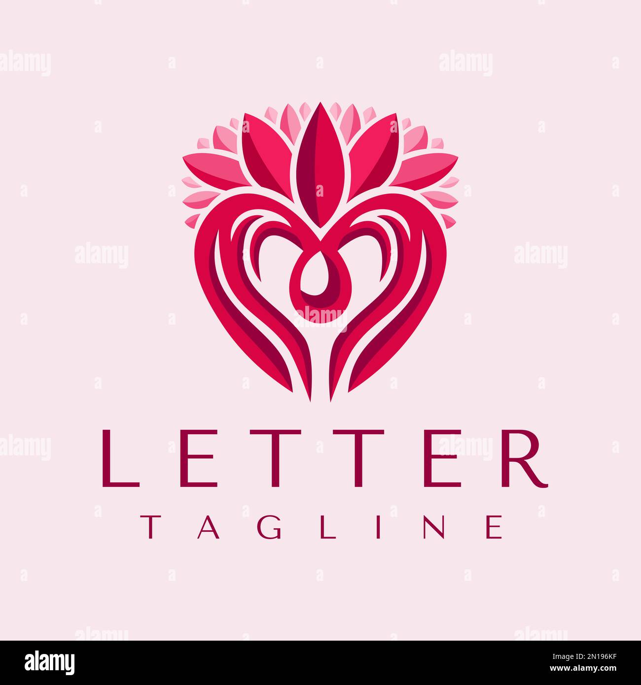 Stylish floral M letter logo design template. Flower M logo graphic vector. Stock Vector