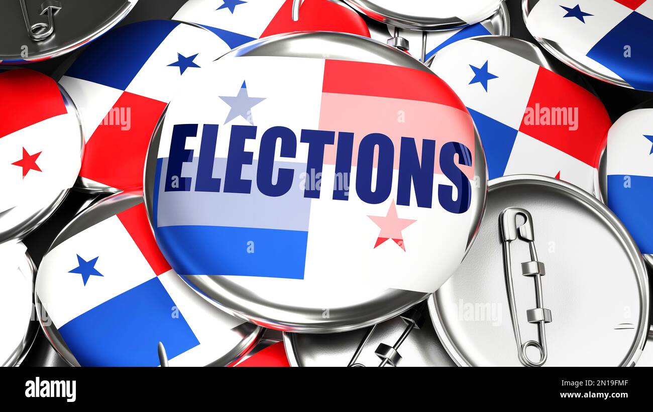 Panama and Elections handmade electoral pinback buttons for