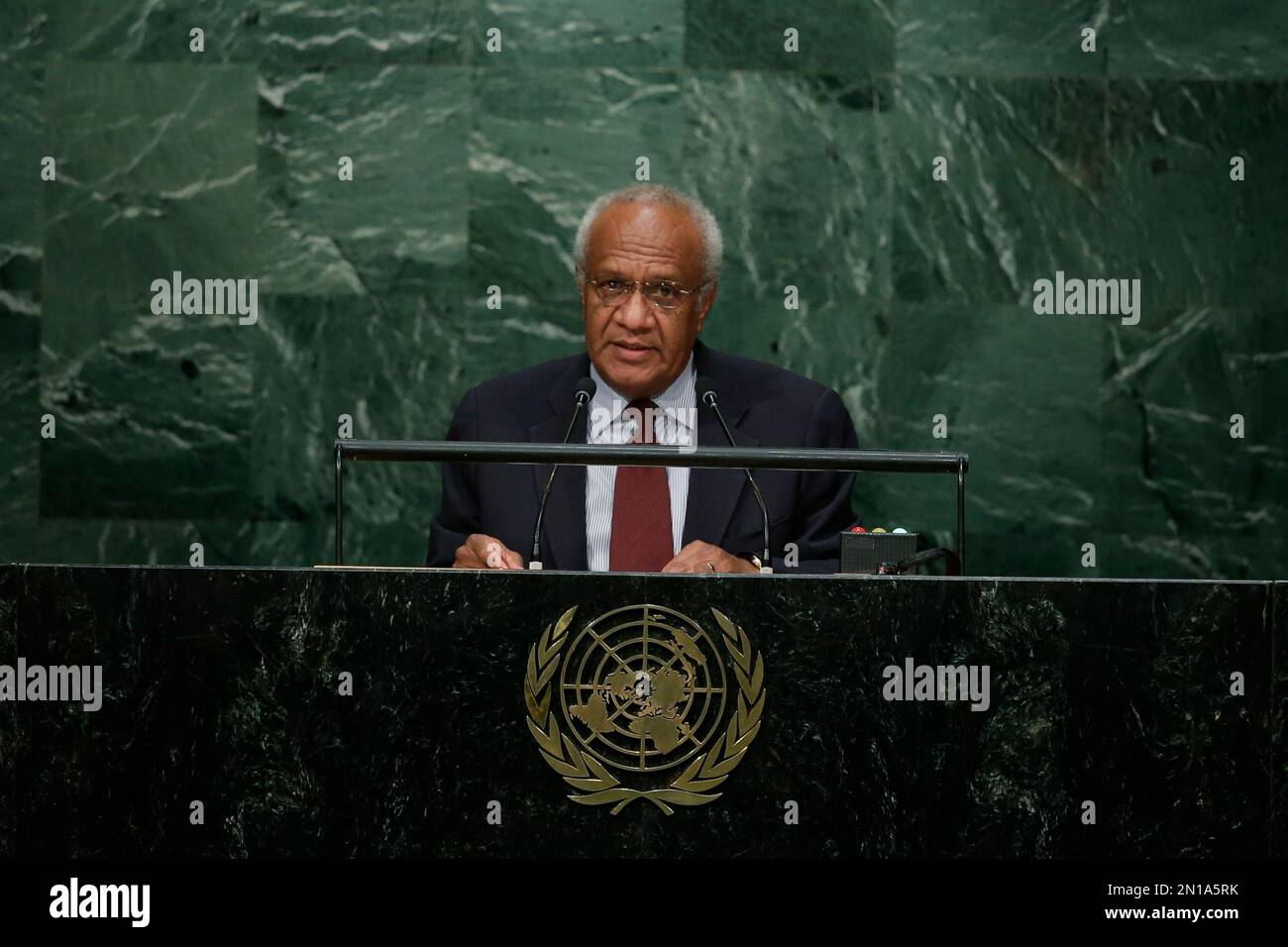 Vanuatu Prime Minister Meltek Sato Kilman Livtunvanu speaks during the