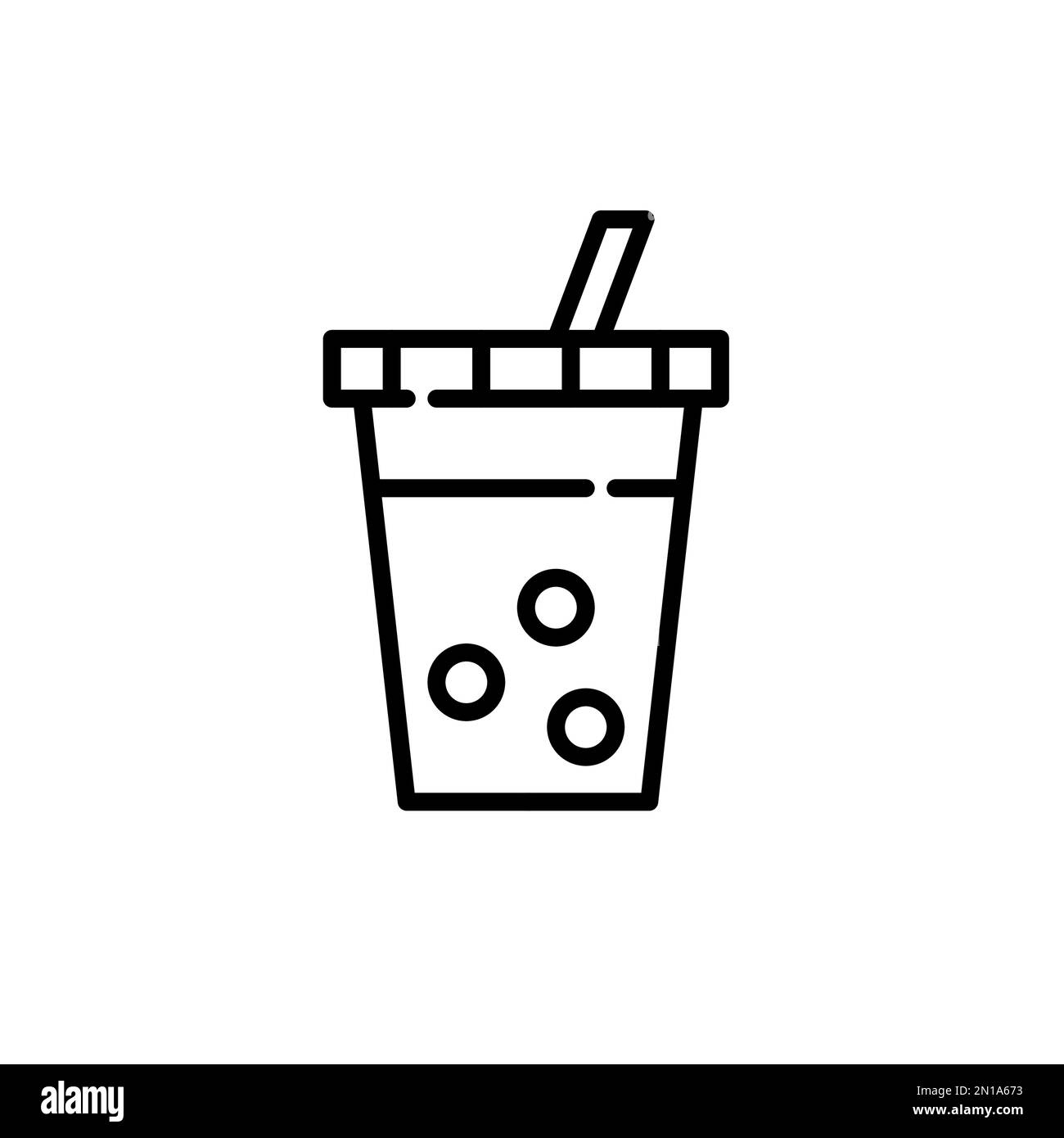 Taiwanese bubble tea. Milk pearl tea trendy Asian drink in a disposable