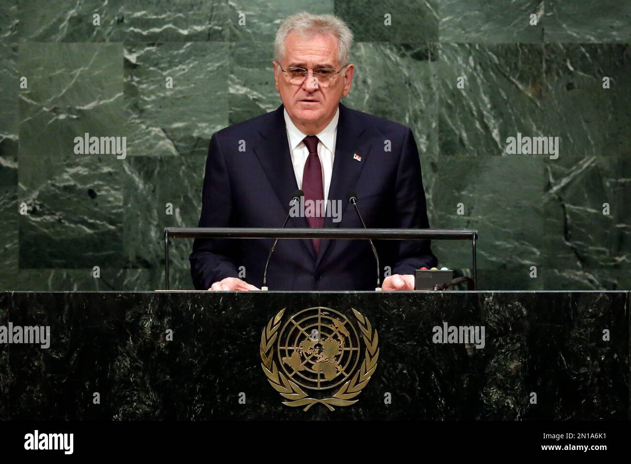 Serbia's President Tomislav Nikolic addresses the 70th session of the ...