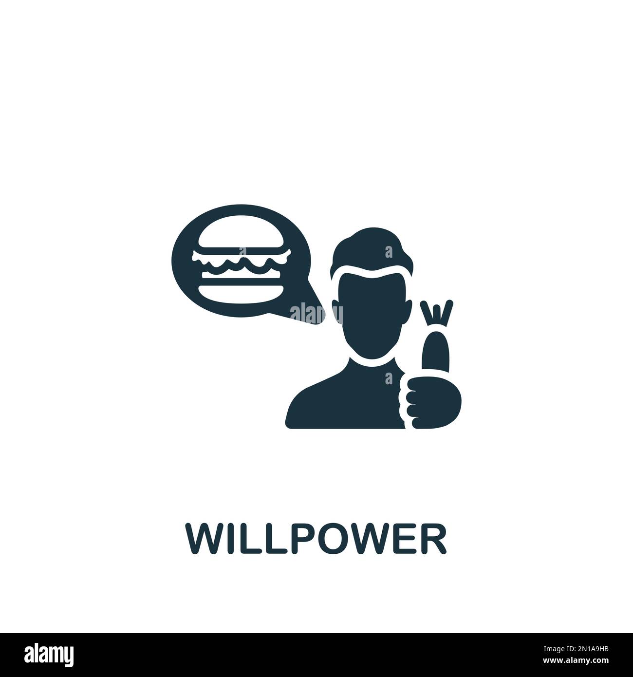Willpower icon. Monochrome simple sign from core values collection. Willpower icon for logo, templates, web design and infographics. Stock Vector