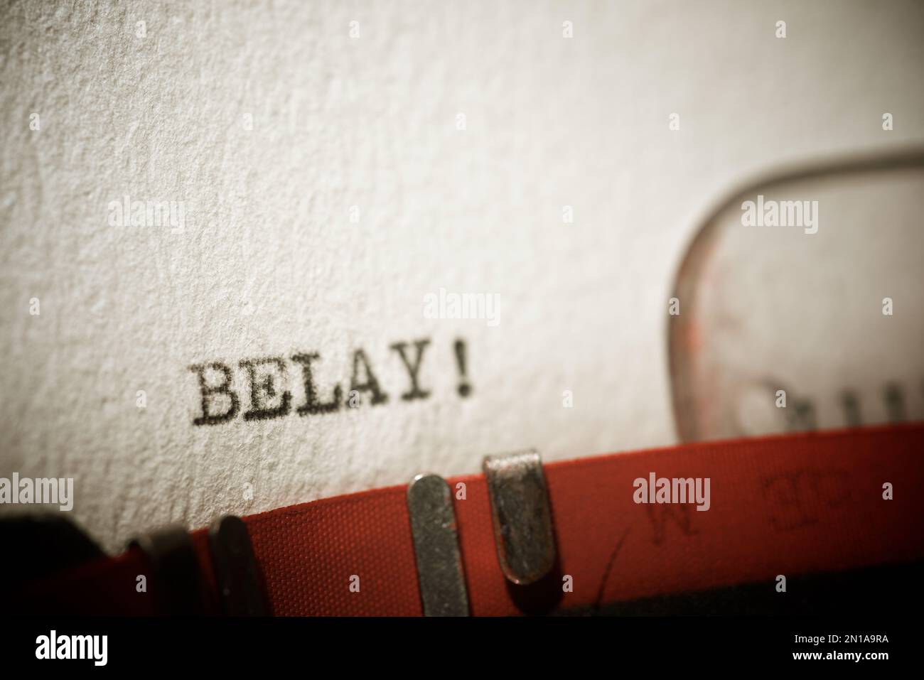 Belay word written with a typewriter Stock Photo Alamy