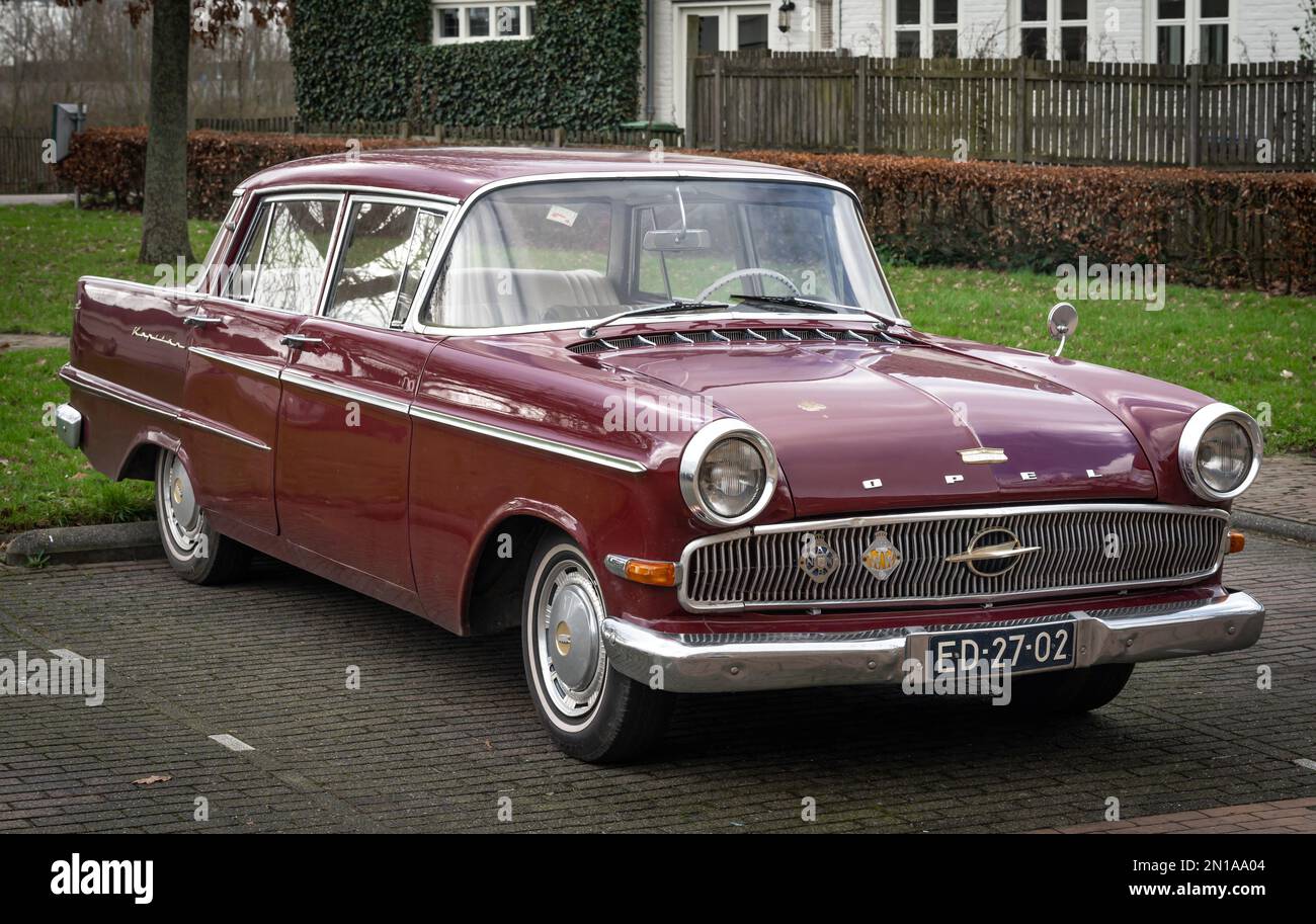 Tricht, Province Gelderland, The Netherlands, 05.02.2023, Classic german luxury car Opel Kapitan P2 from year 1960 Stock Photo