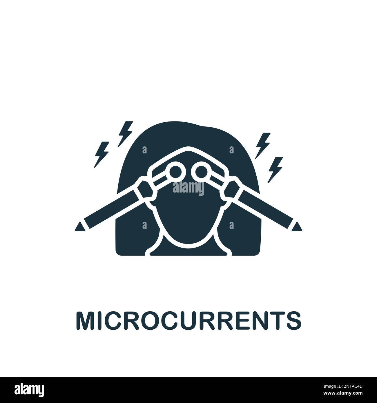 Microcurrents icon. Monochrome simple sign from cosmetology collection. Microcurrents icon for logo, templates, web design and infographics. Stock Vector