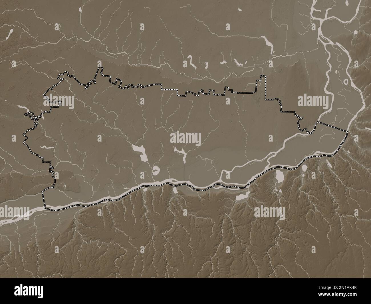Romania map zoom border sepia hi res - Calarasi County Of Romania Elevation Map Colored In Sepia Tones With Lakes And Rivers 2N1AK4R