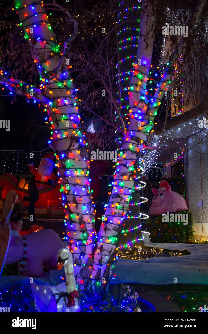 Christmas Lights at Wakefield Wonderland in Santa Clarita, CA Stock Photo Alamy