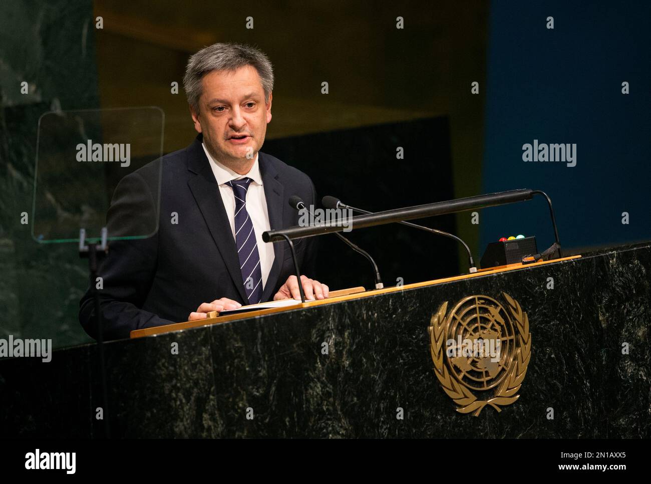 Gilbert Saboya Sunye, Foreign Minister of Andorra, addresses the 2015