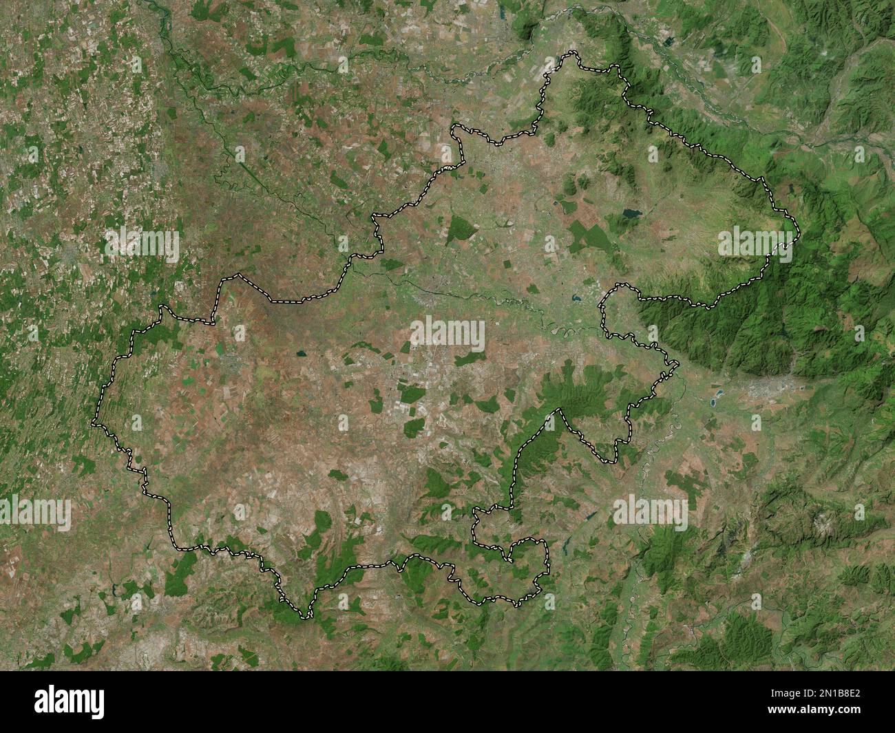 Satu Mare, county of Romania. High resolution satellite map Stock Photo