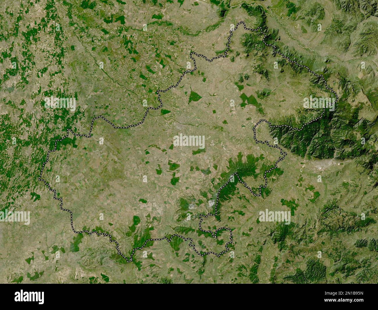 Satu Mare, county of Romania. Low resolution satellite map Stock Photo