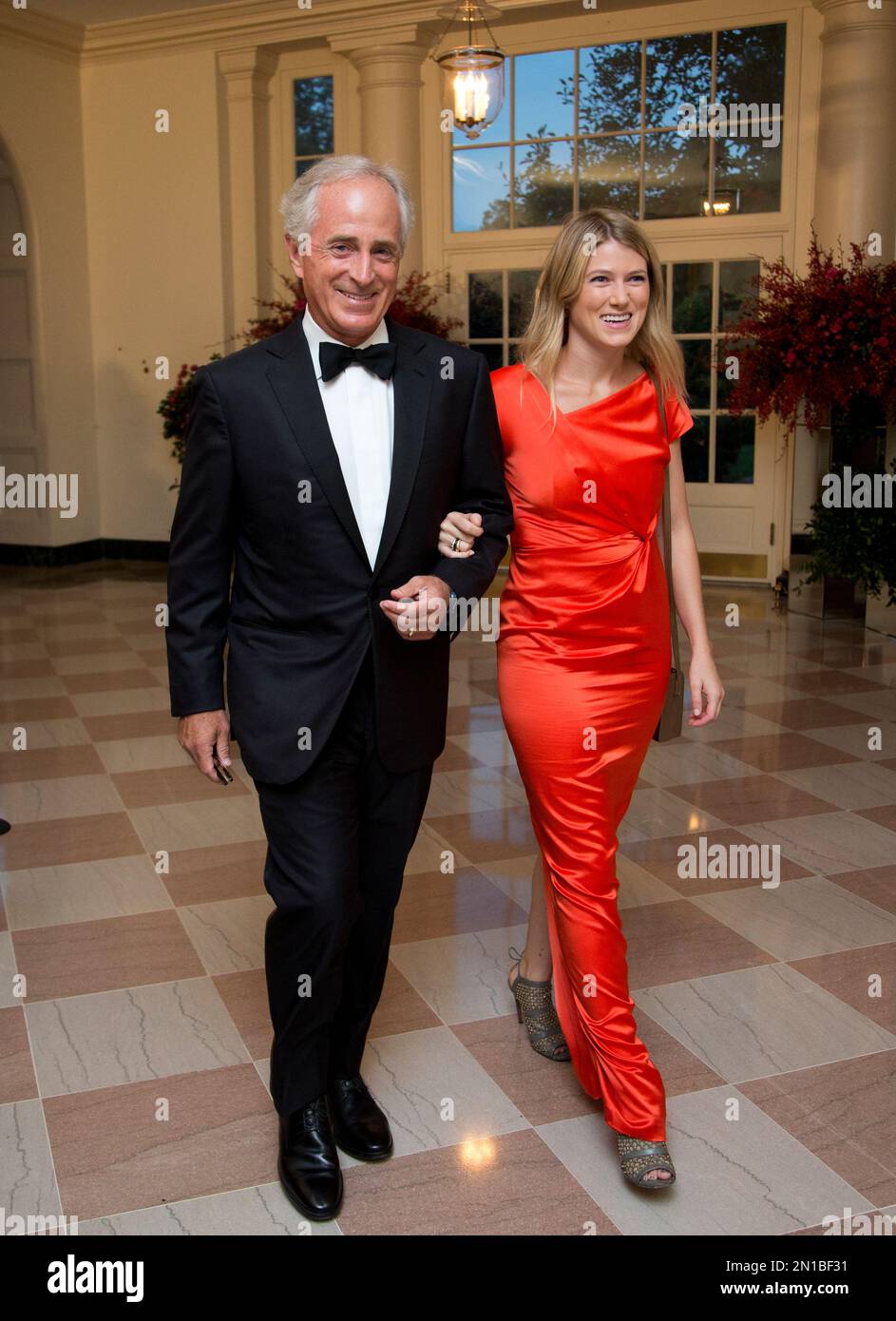 Sen. Bob Corker, RTn., and his wife Emily Corker, arrive for a State