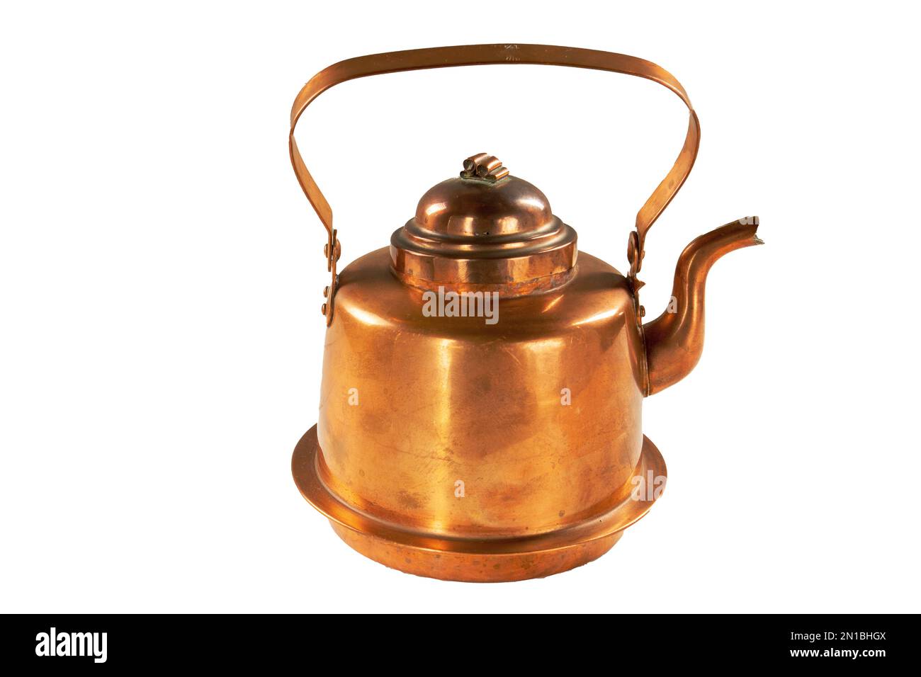 Old copper teapot covered with patina.Isolate on a white background Stock Photo Alamy