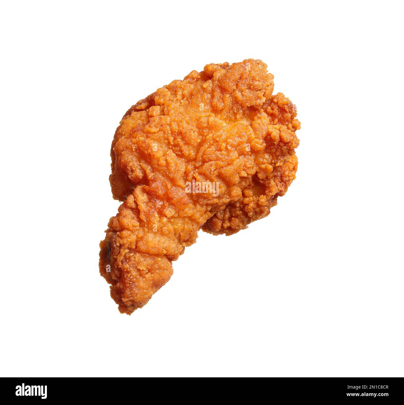Tasty deep fried chicken piece isolated on white Stock Photo Alamy