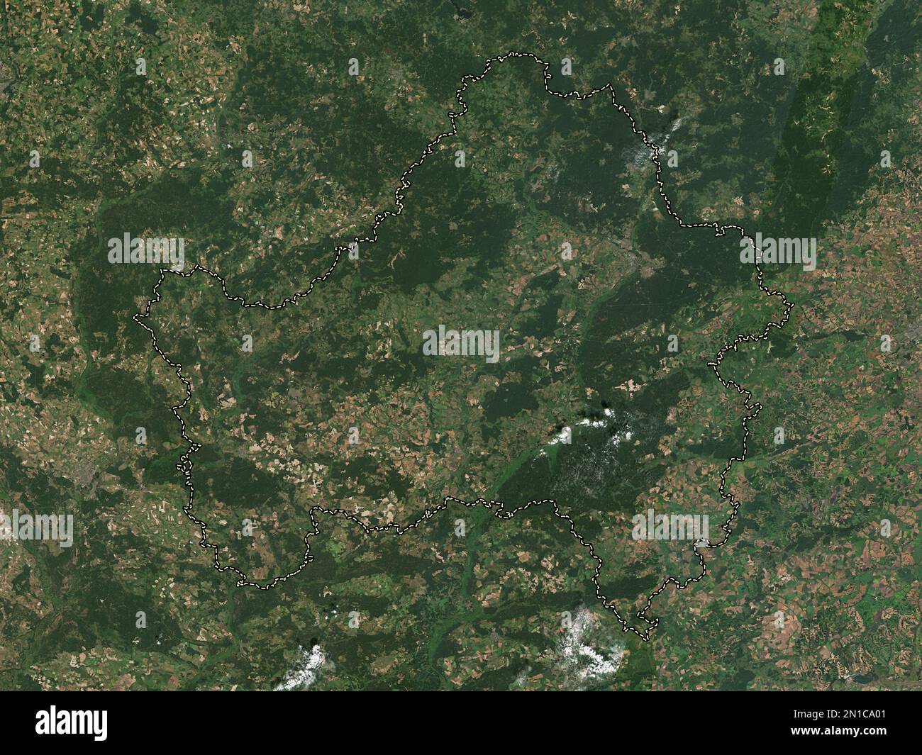 Bryansk, region of Russia. Low resolution satellite map Stock Photo