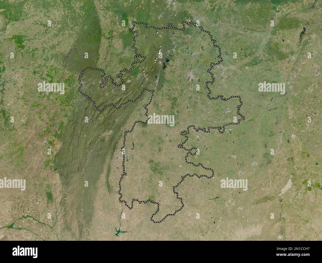 Chelyabinsk, region of Russia. Low resolution satellite map Stock Photo