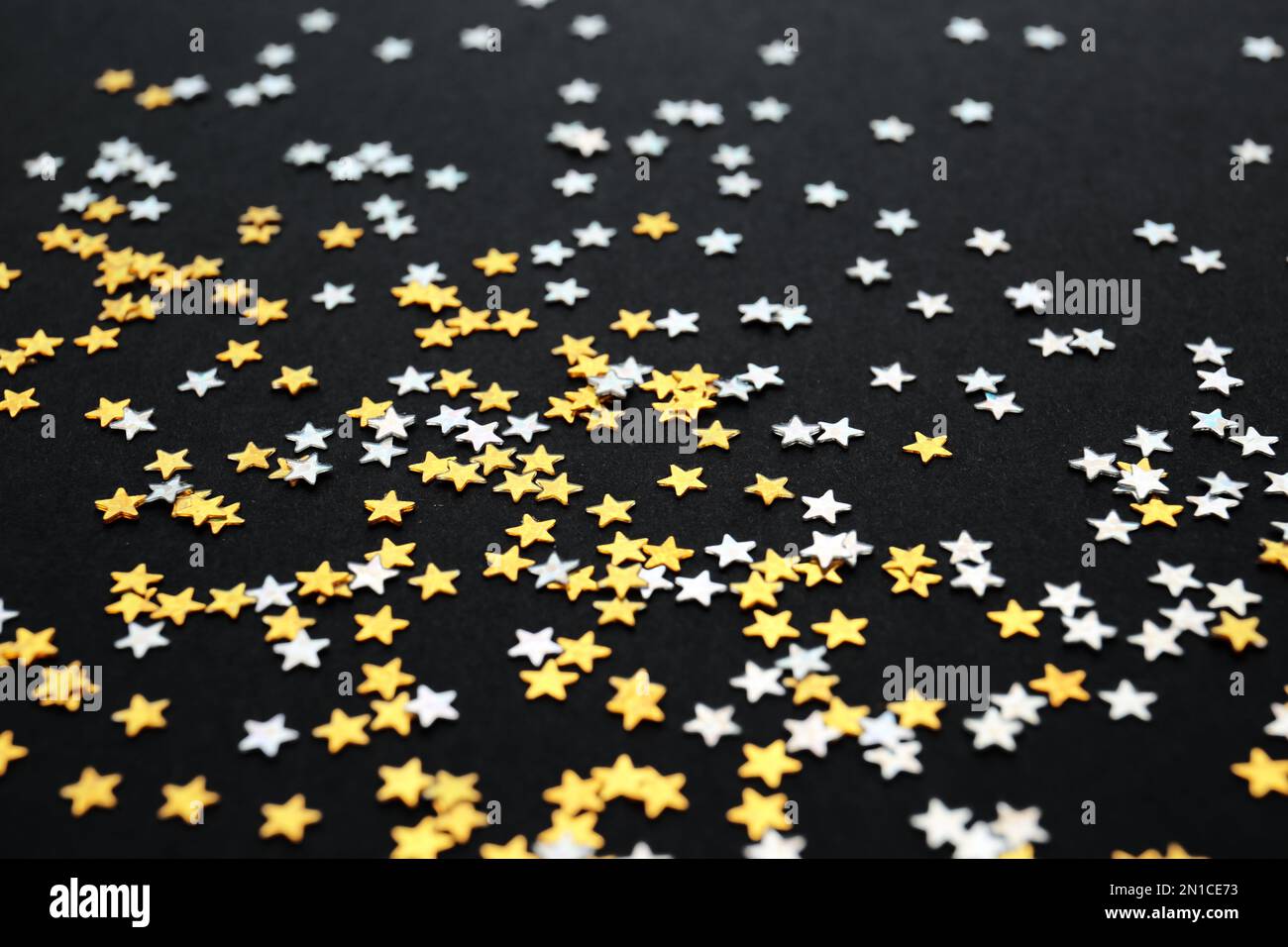 Silver gold confetti stars on hi-res stock photography and images - Alamy