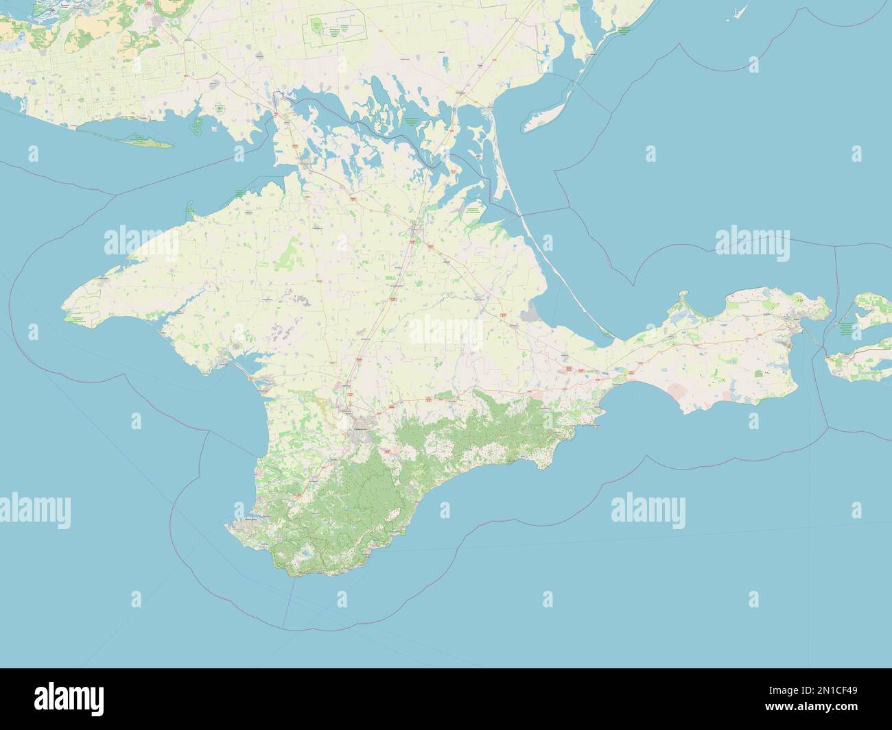 Crimea, autonomous republic of Russia. Open Street Map Stock Photo