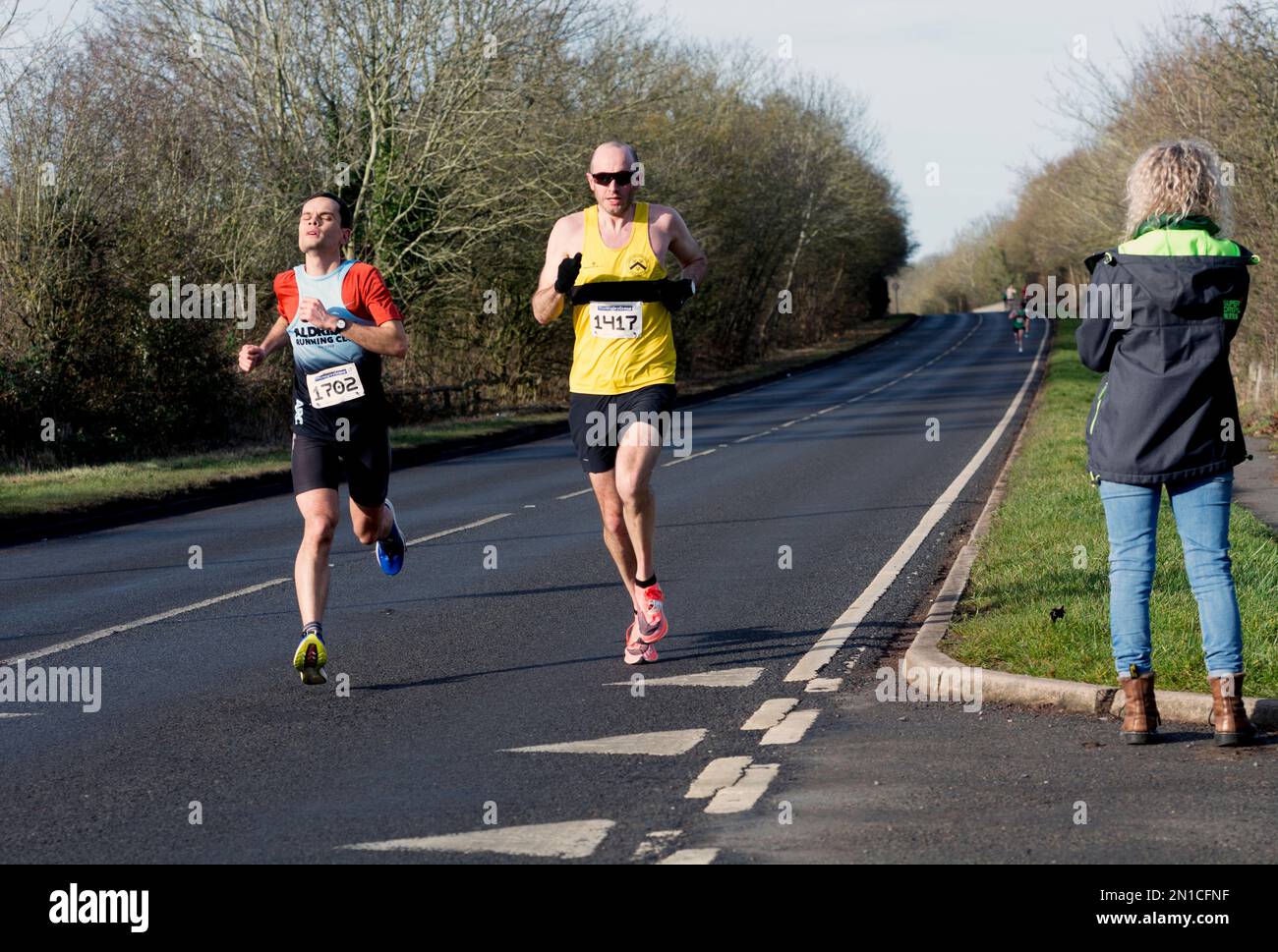 Runners in the Warwick Half Marathon, Warwick, Warwickshire, UK Stock Photo