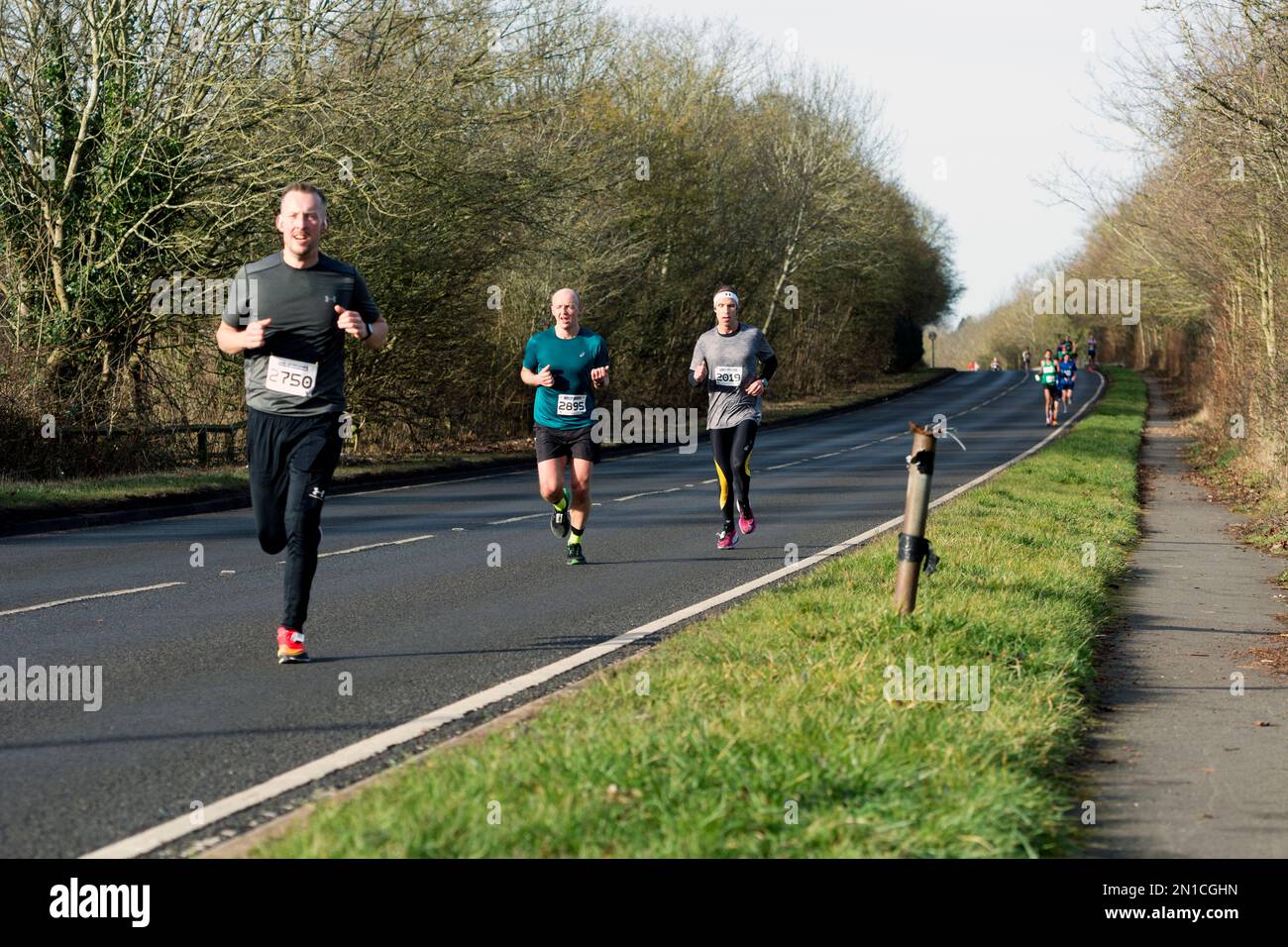 Runners in the Warwick Half Marathon, Warwick, Warwickshire, UK Stock Photo