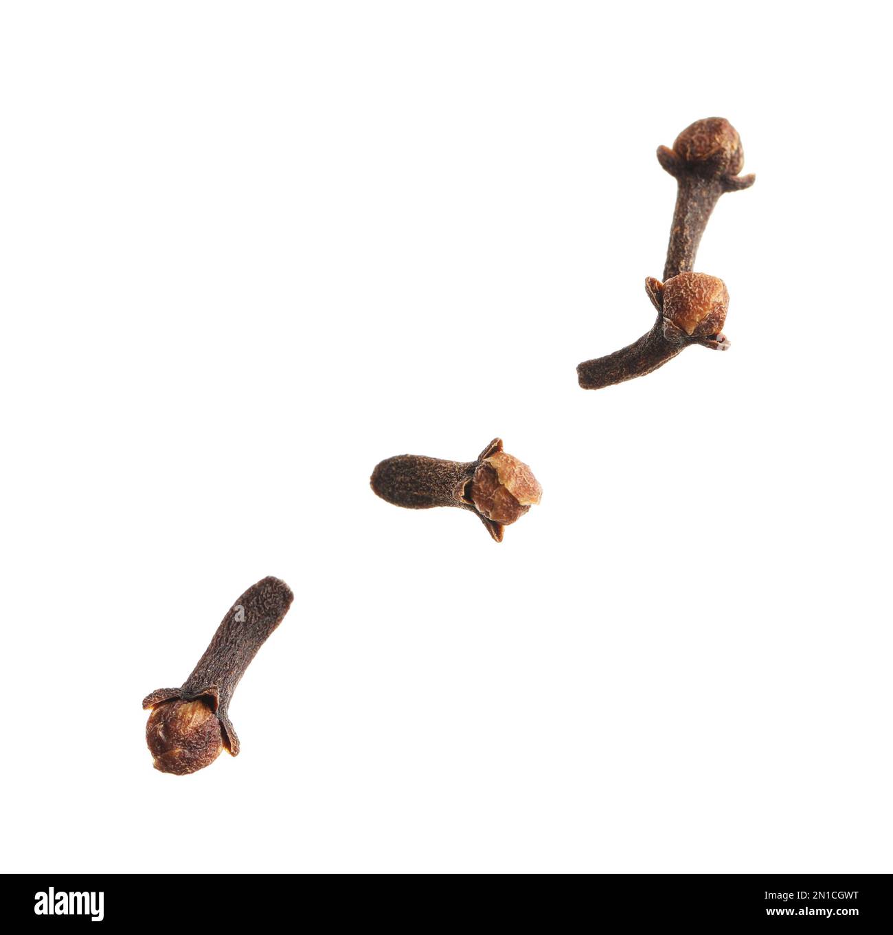 Dry cloves on white background. Mulled wine ingredient Stock Photo Alamy