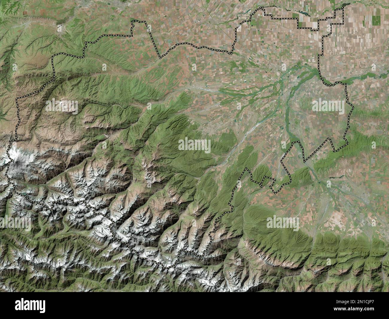 Kabardin-Balkar, republic of Russia. High resolution satellite map Stock Photo