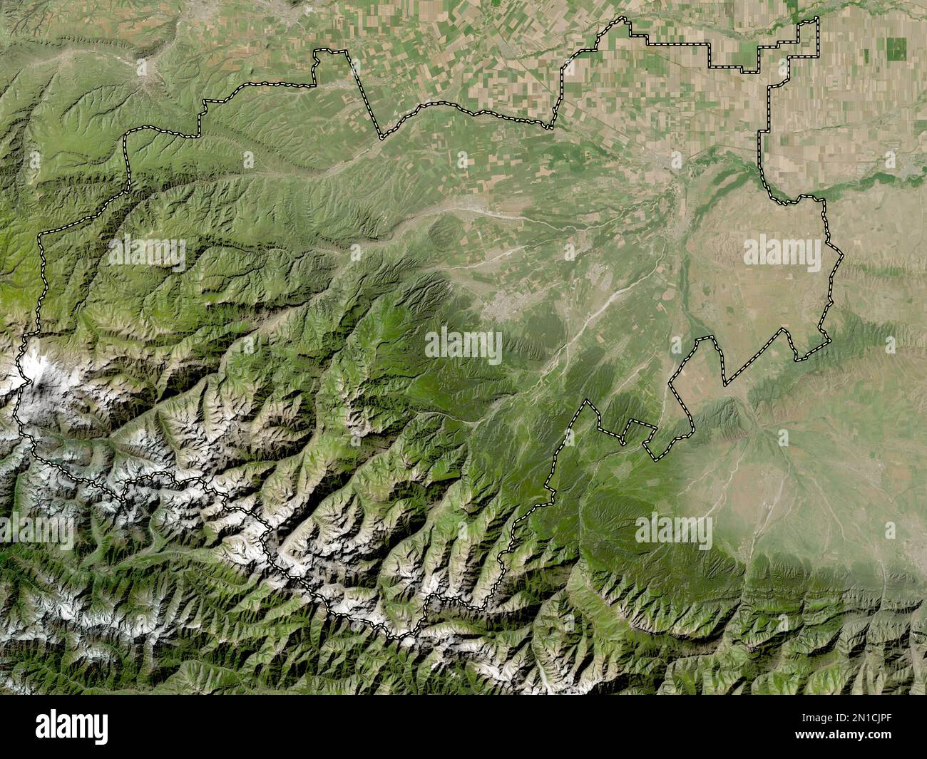 Kabardin-Balkar, republic of Russia. Low resolution satellite map Stock Photo