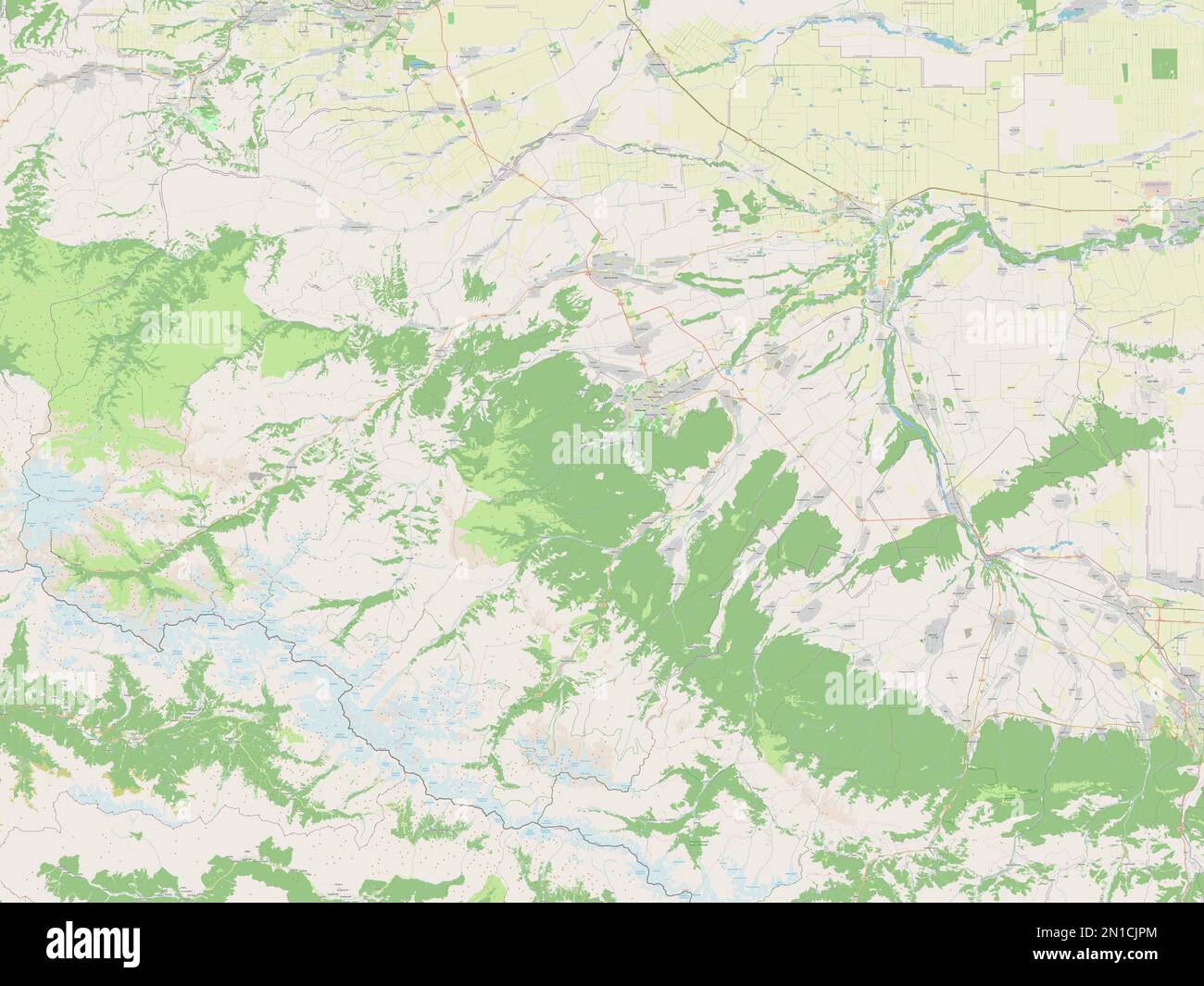 Kabardin-Balkar, republic of Russia. Open Street Map Stock Photo