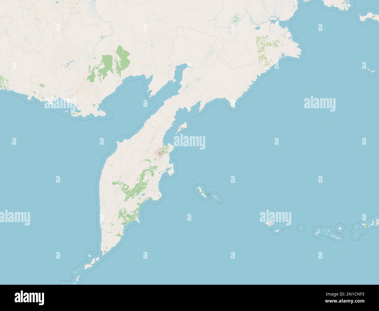 Kamchatka, territory of Russia. Open Street Map Stock Photo