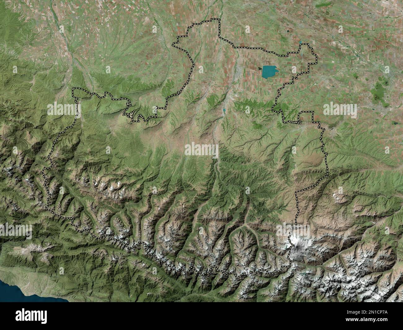 Karachay-Cherkess, republic of Russia. High resolution satellite map Stock Photo