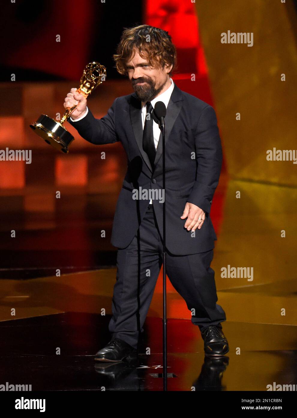 Peter Dinklage accepts the award for outstanding supporting actor in a