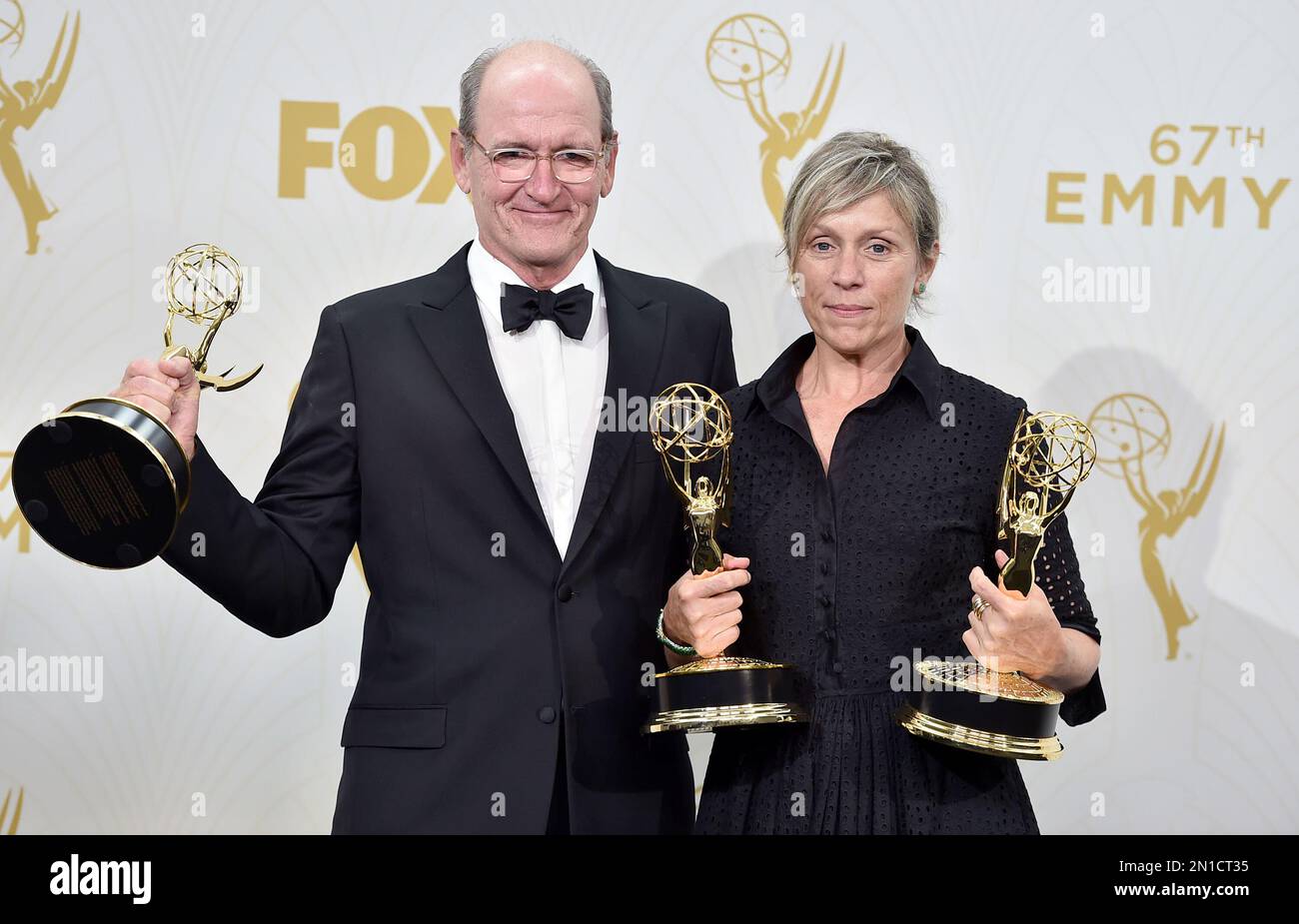 Richard Jenkins, left, and Francis McDormand, winners of the awards for