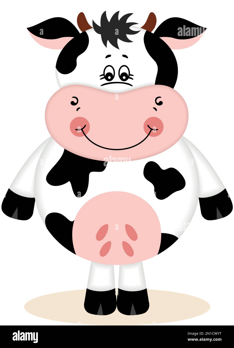 Pink cow isolated on a white background Stock Photo - Alamy