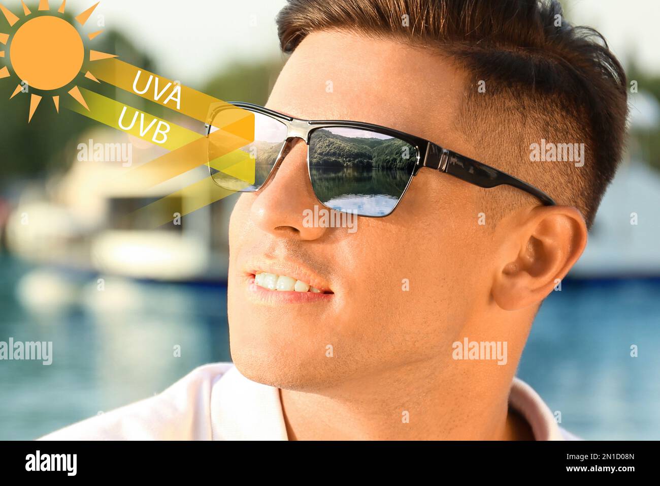 Sunglasses that block both uva and uvb rays hi-res stock