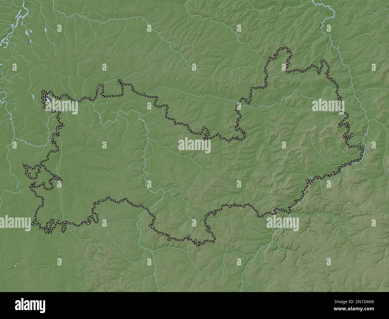 Mordovia, republic of Russia. Elevation map colored in wiki style with ...
