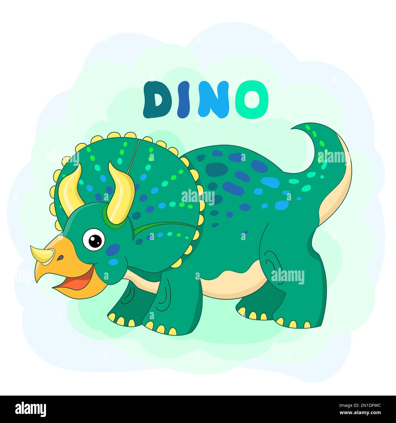 Royalty-Free (RF) Clip Art Illustration of a Cartoon Dinosaur