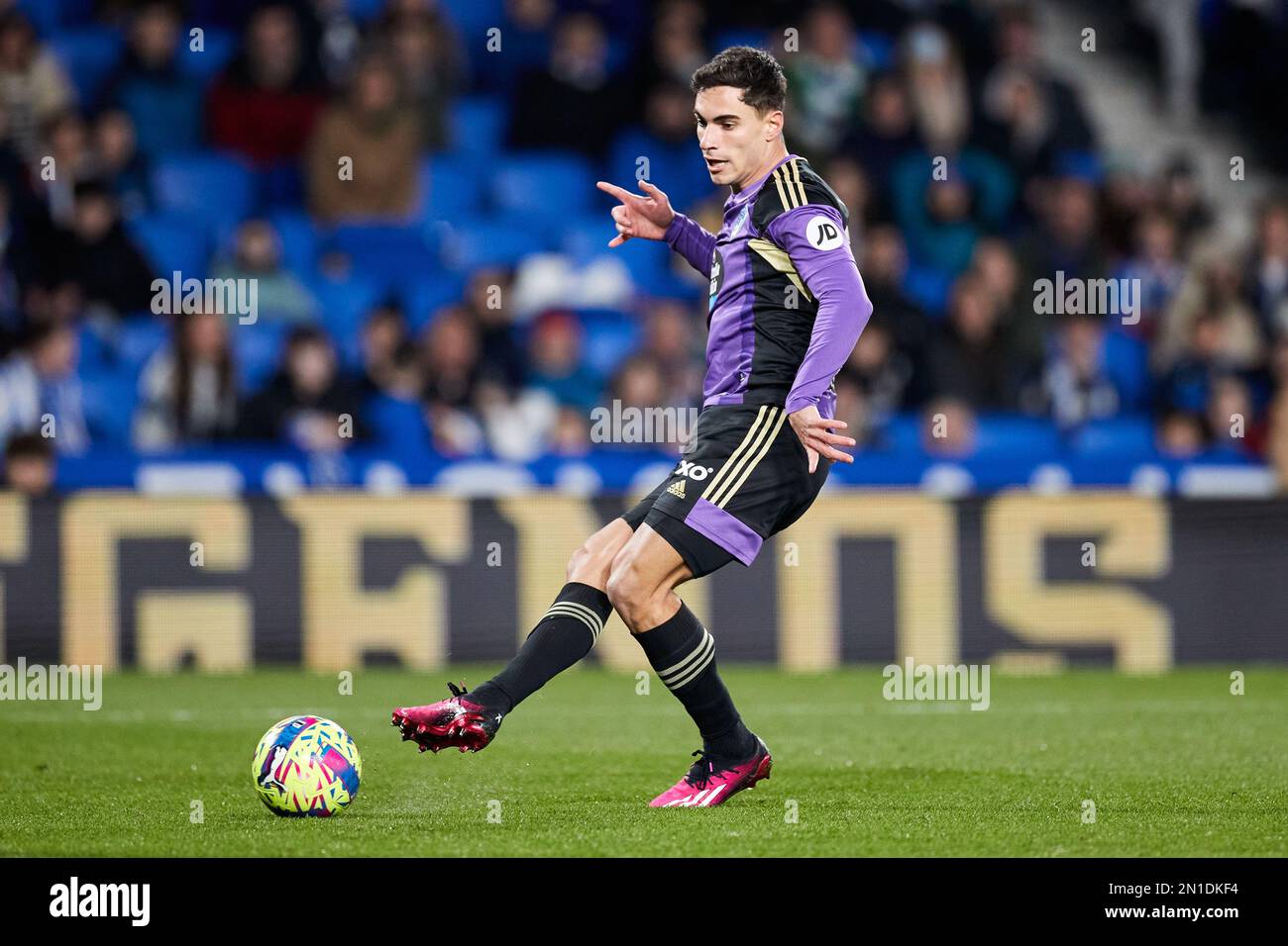 Lucas Oliveira Rosa of Real Valladolid CF during the Spanish championship La Liga football match between Real Sociedad and Real Valladolid CF on February 5, 2023 at Reale Arena in San Sebastian, Spain - Photo: Ricardo Larreina/DPPI/LiveMedia Stock Photo