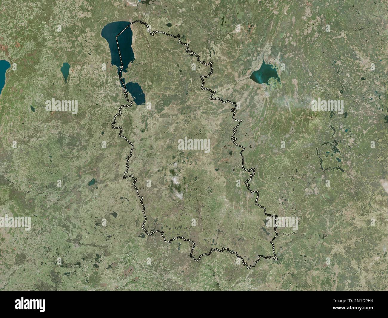 Pskov, region of Russia. High resolution satellite map Stock Photo