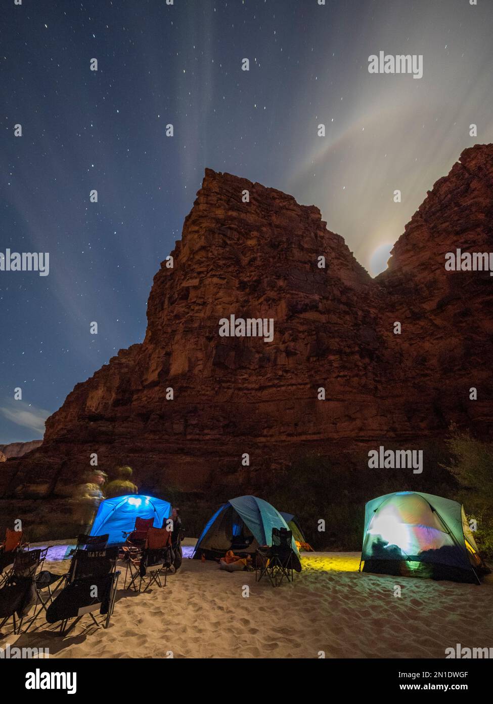 Night photography at South Canyon, just before river mile 32, Grand Canyon National Park, Arizona, United States of America, North America Stock Photo