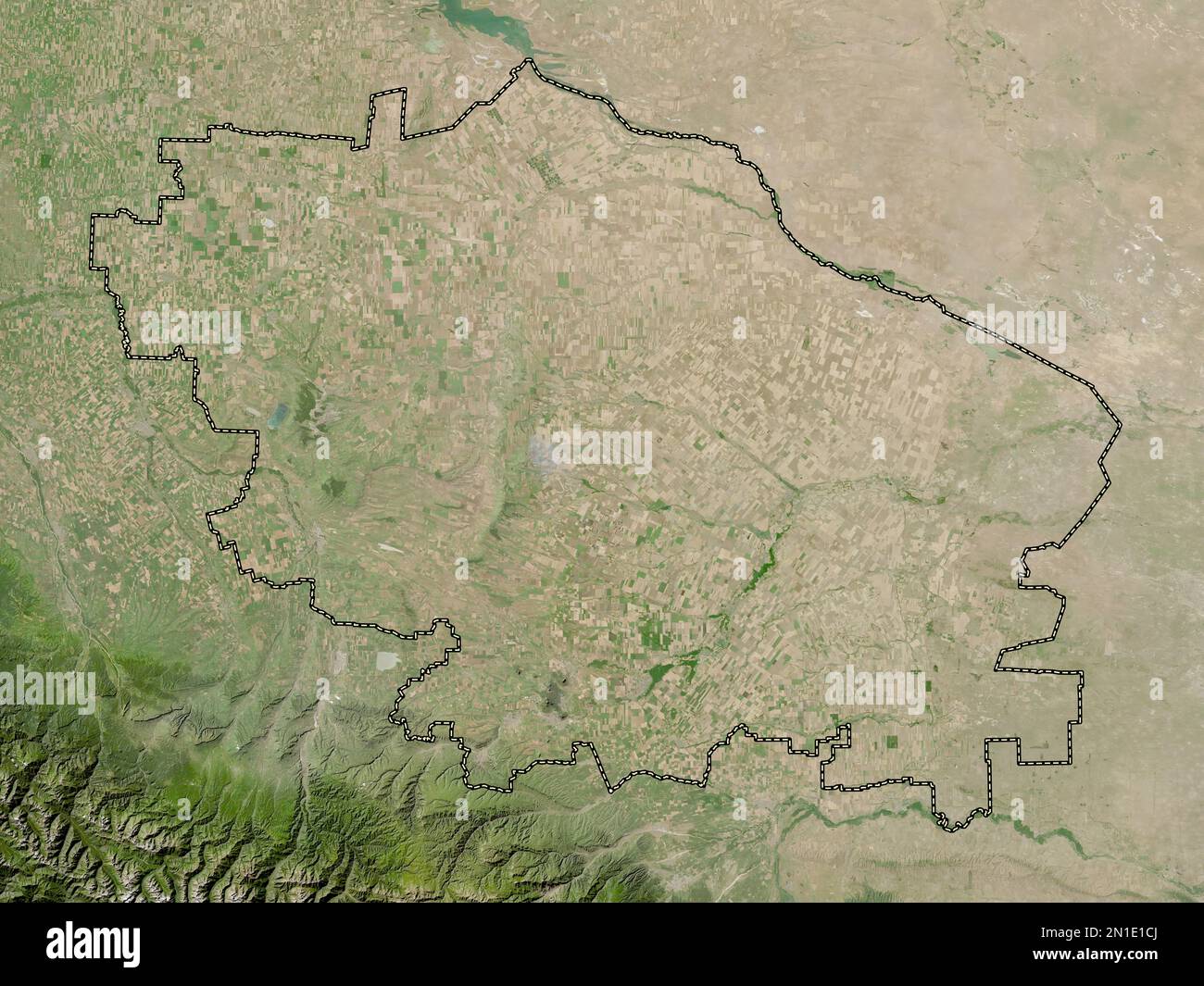Stavropol', territory of Russia. Low resolution satellite map Stock Photo