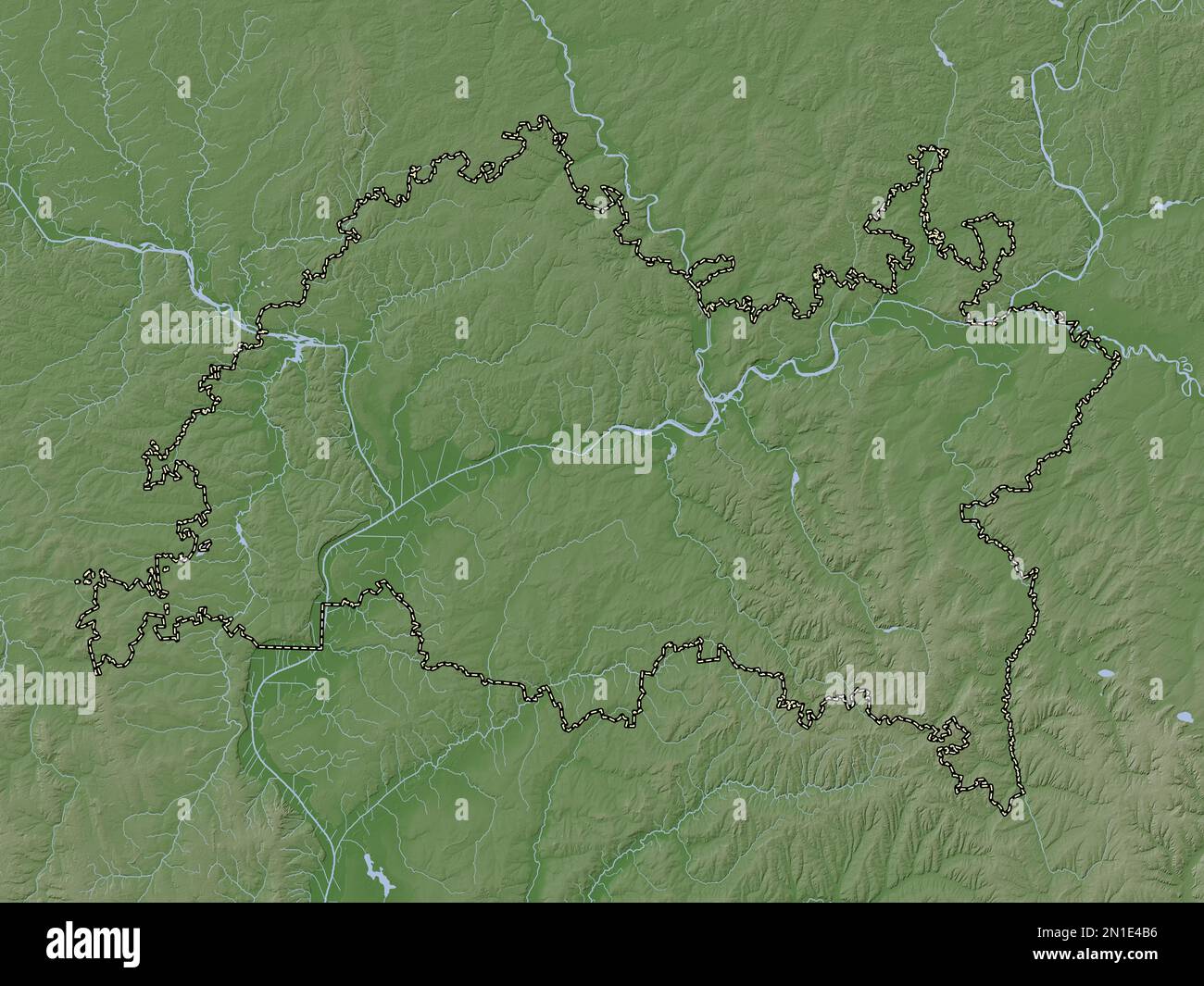 Tatarstan, republic of Russia. Elevation map colored in wiki style with lakes and rivers Stock Photo
