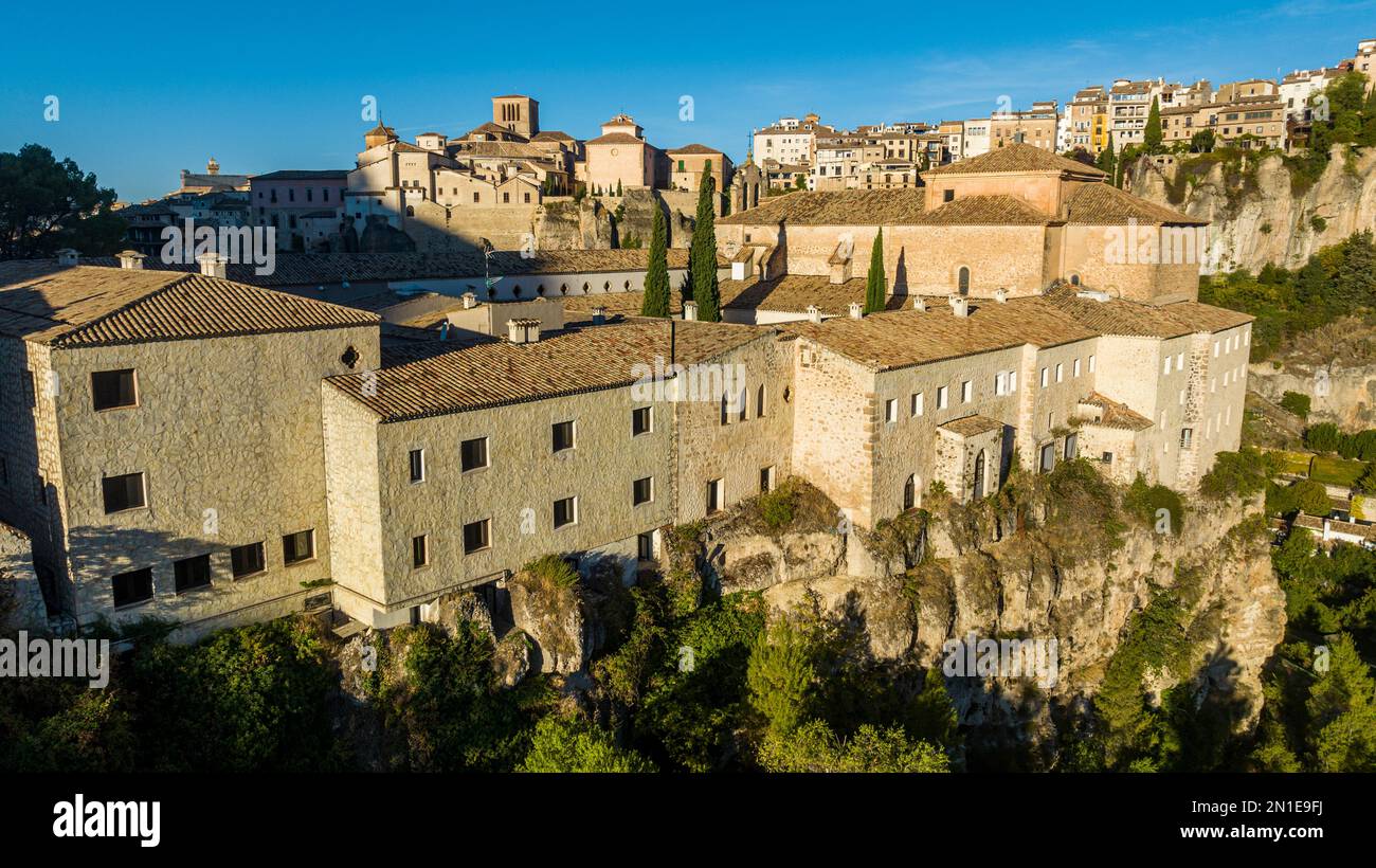 Aerial of Cuenca, UNESCO World Heritage Site, Castilla-La Mancha, Spain, Europe Stock Photo