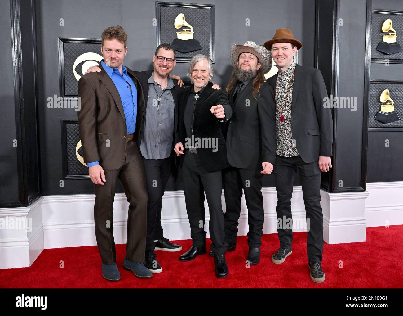 Los Angeles, USA. 05th Feb, 2023. The Infamous Stringdusters arriving to the 65th GRAMMY Awards held at Crypto.com Arena on February 5, 2023 in Los Angeles, CA. Credit: AFF/Alamy Live News Stock Photo
