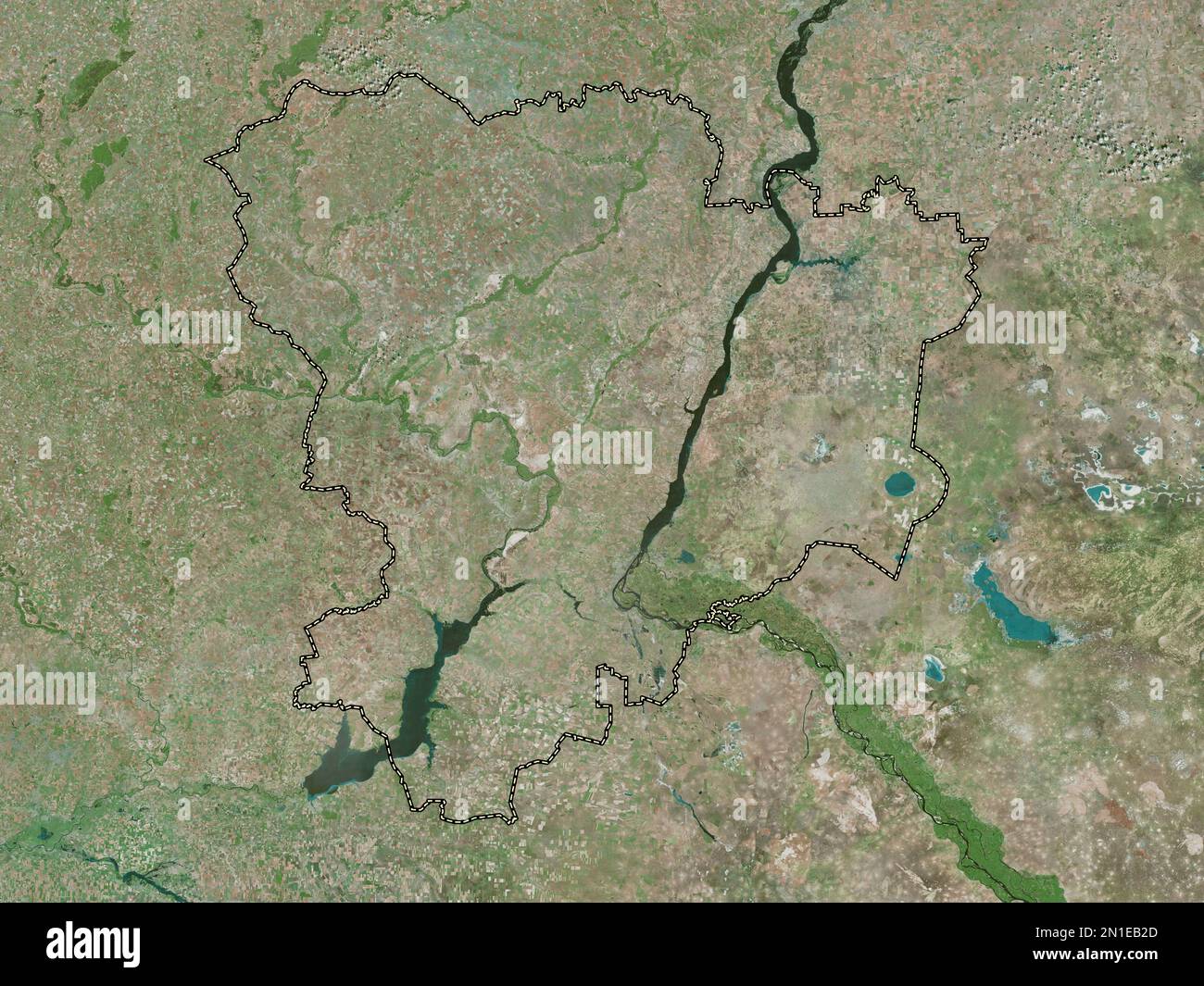 Volgograd, region of Russia. High resolution satellite map Stock Photo