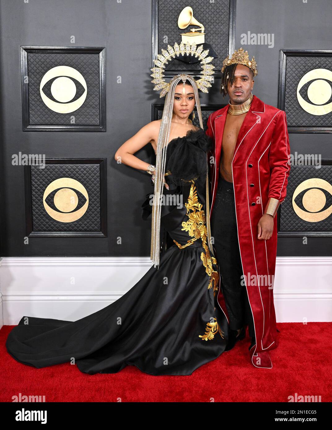 Los Angeles, USA. 05th Feb, 2023. Angela V. Benson and Matt B. arriving