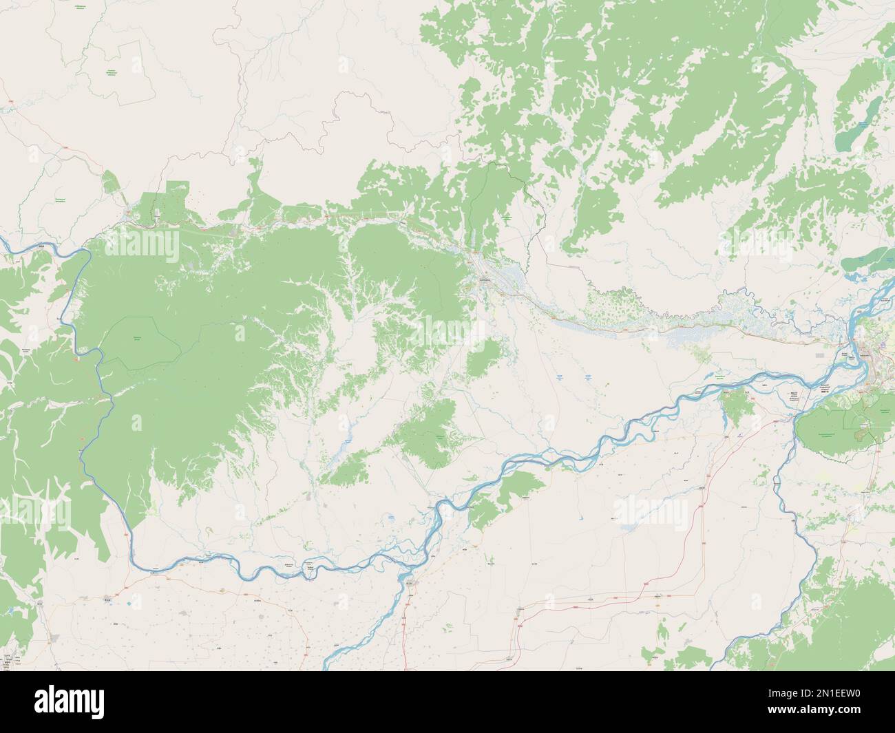 Yevrey, autonomous region of Russia. Open Street Map Stock Photo