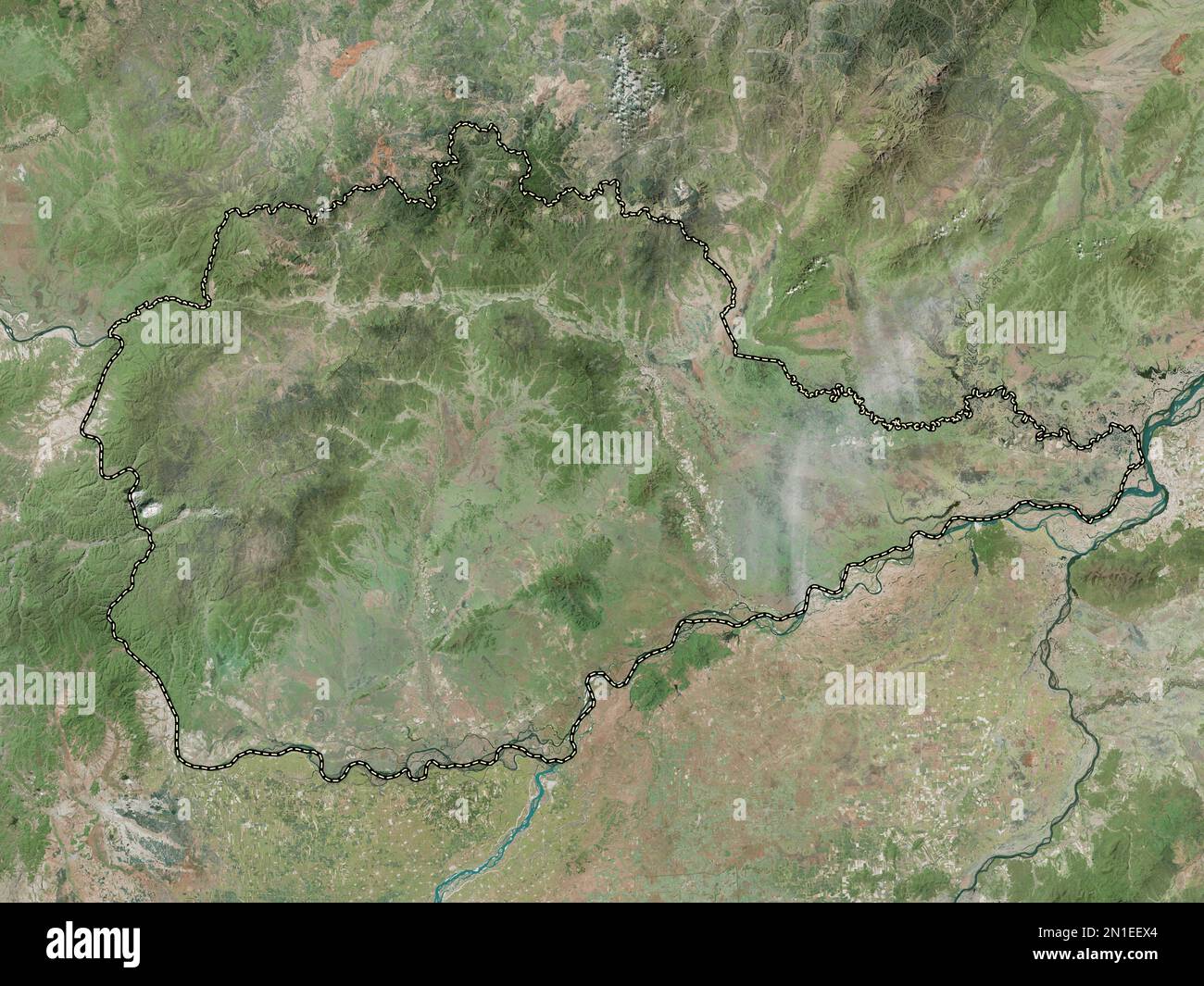 Yevrey, autonomous region of Russia. High resolution satellite map Stock Photo