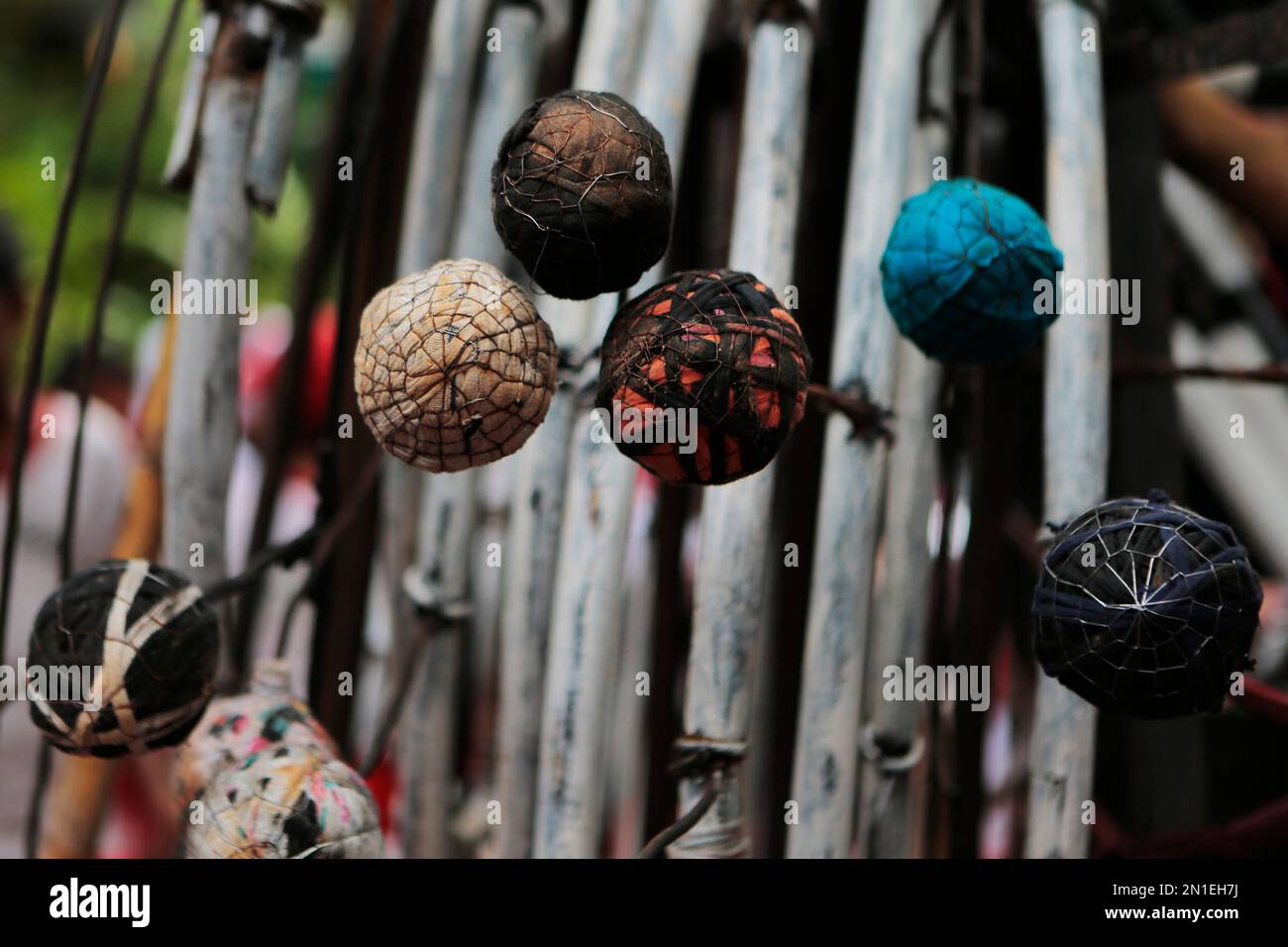 Fireball Rags In this June 1, 2015 photo, torches made out of cotton rags, that will ...