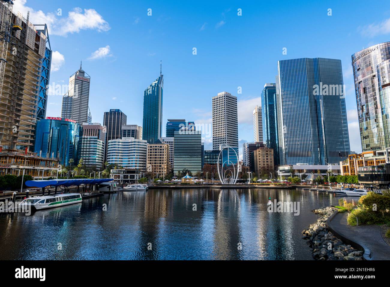 Business towers, Elizabeth Quay, Perth, Western Australia, Australia, Pacific Stock Photo